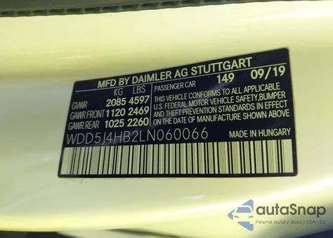 2020 Mercedes-Benz Cla 250 4Matic z USA, uszkodzony, nr VIN WDD5J4HB2LN060066